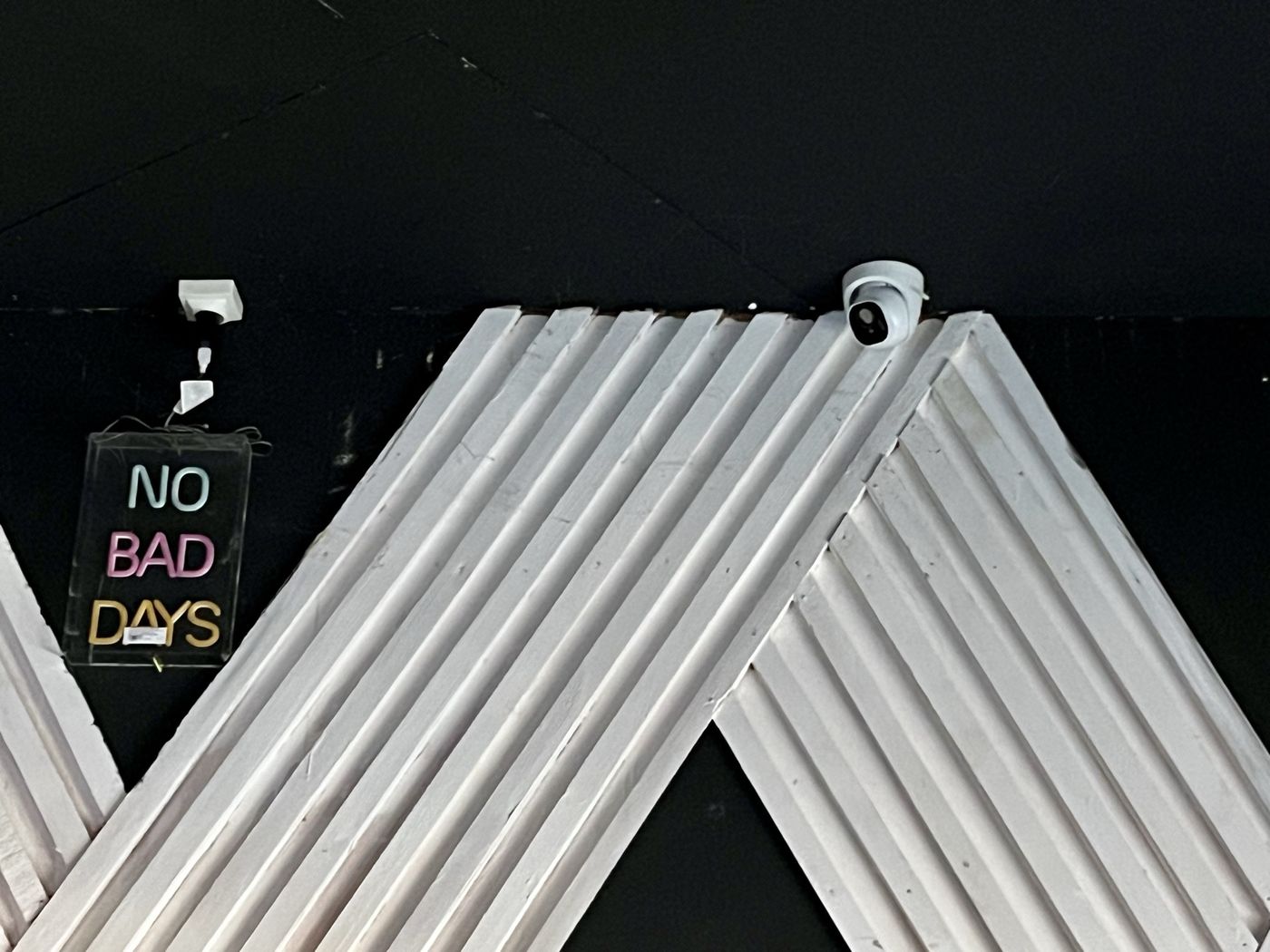 Caméra installée en hauteur dans la salle d'un établissement recevant du public