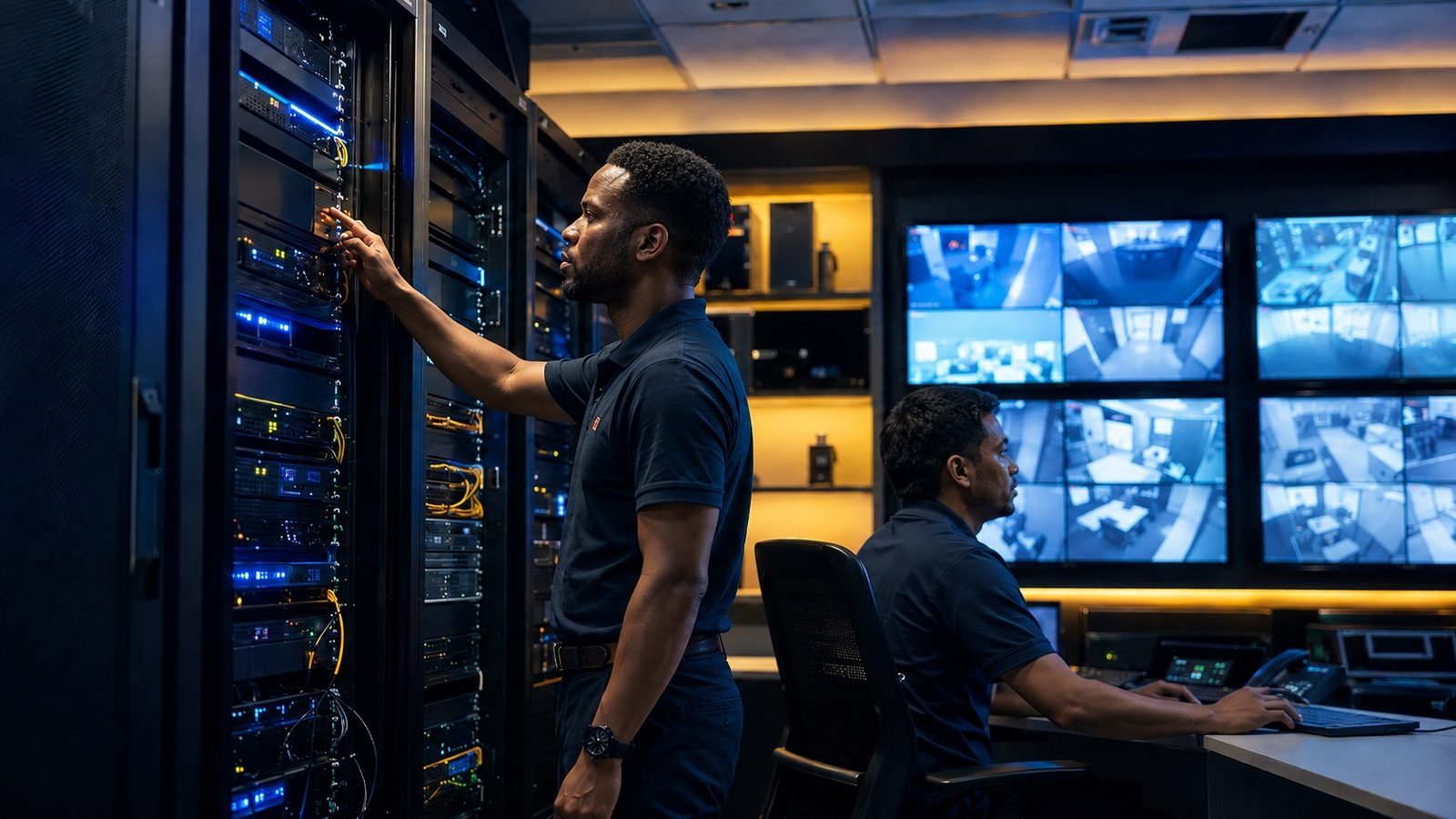 Techniciens Canaan Network en salle de supervision